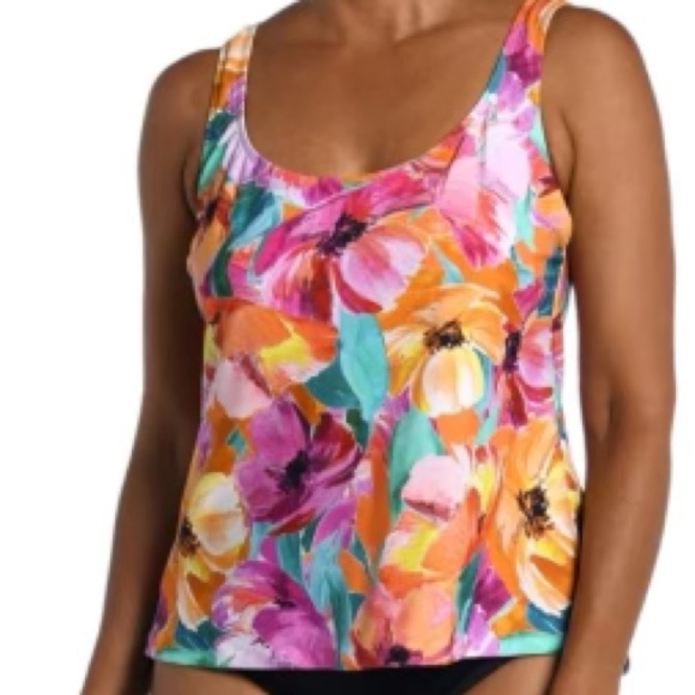 New Maxine of Hollywood sunset bouquet scoop tankini